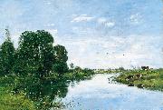 Eugene Boudin The River Touques at Saint Arnoult oil painting reproduction